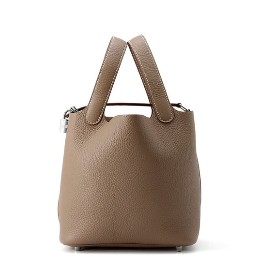 HERMES Picotin Lock Etoupe Taurillon Clemence Size PM