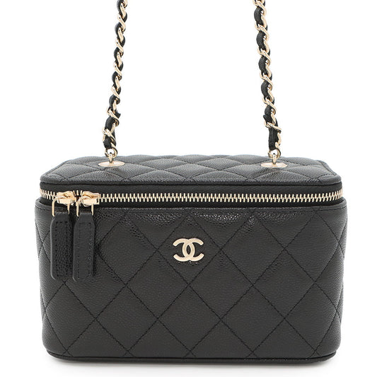 CHANEL Vanity ChainShoulder Bag BlackAP1341 Caviar Leather