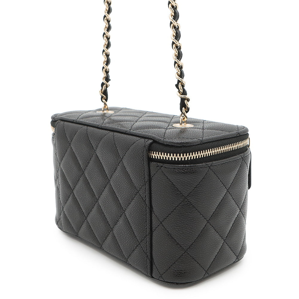 CHANEL Vanity ChainShoulder Bag BlackAP1341 Caviar Leather