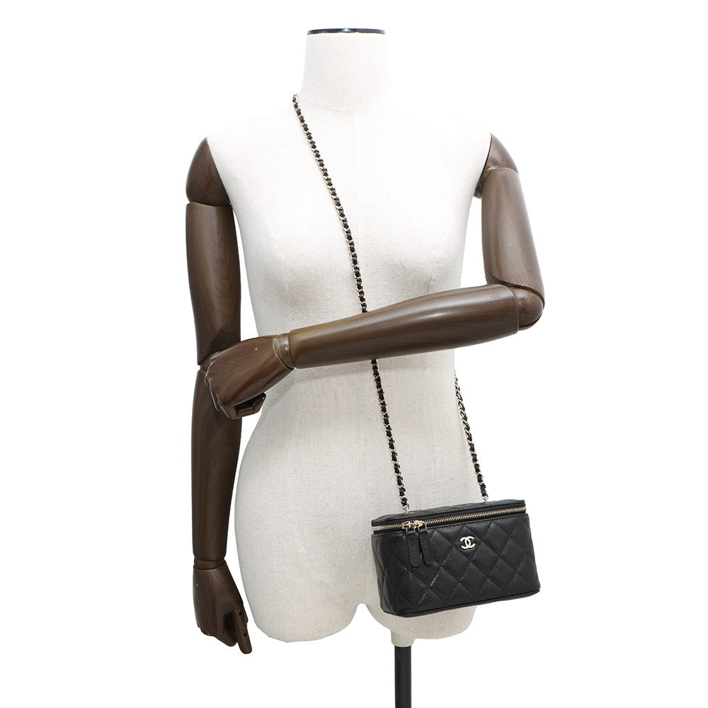 CHANEL Vanity ChainShoulder Bag BlackAP1341 Caviar Leather