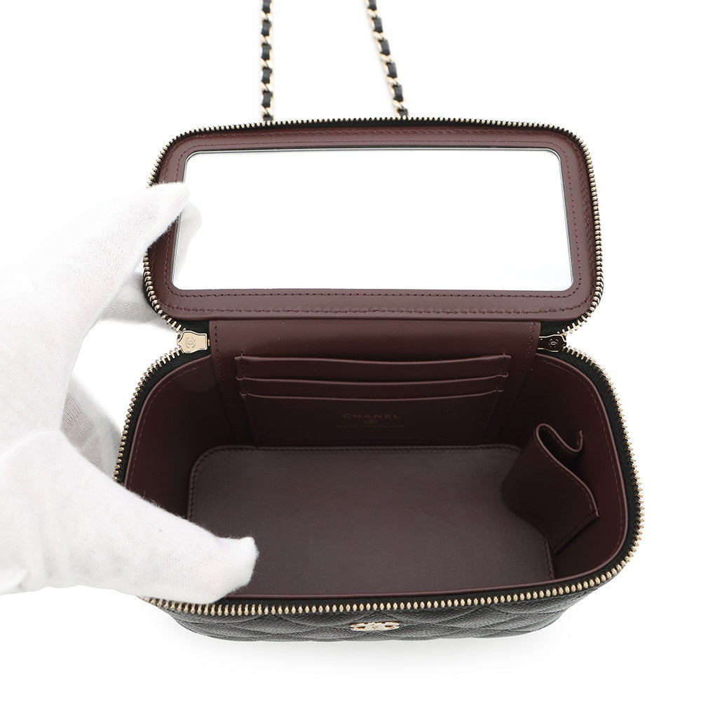 CHANEL Vanity ChainShoulder Bag BlackAP1341 Caviar Leather