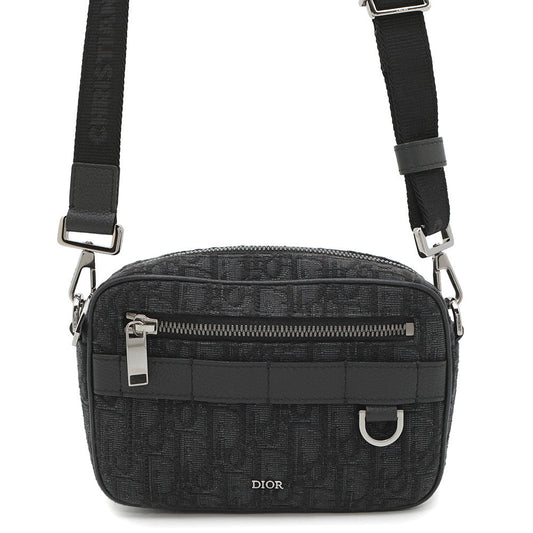 Dior Oblique Safari Shoulder Bag Black2ESWS011YKY Jacquard Leather Size Mini