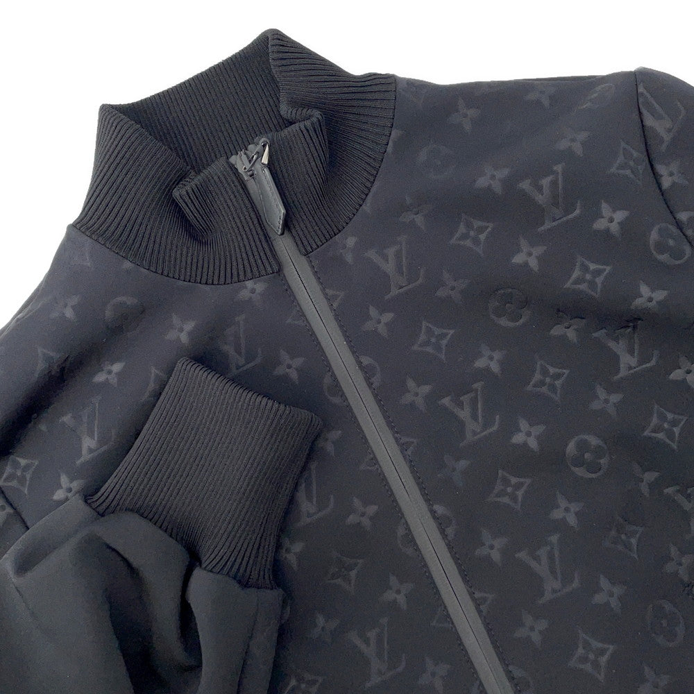 LOUIS VUITTON Embossed Monogram Zip-Up Jacket Size 36 Black1A9EPZ Nylon72% Polyurethane28%