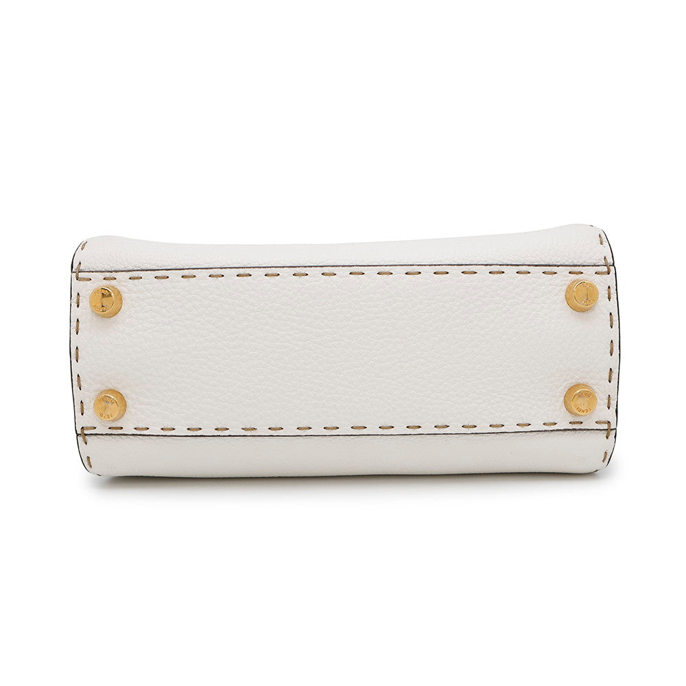 FENDI Peekaboo Selleria White8BN244 Leather Size Mini