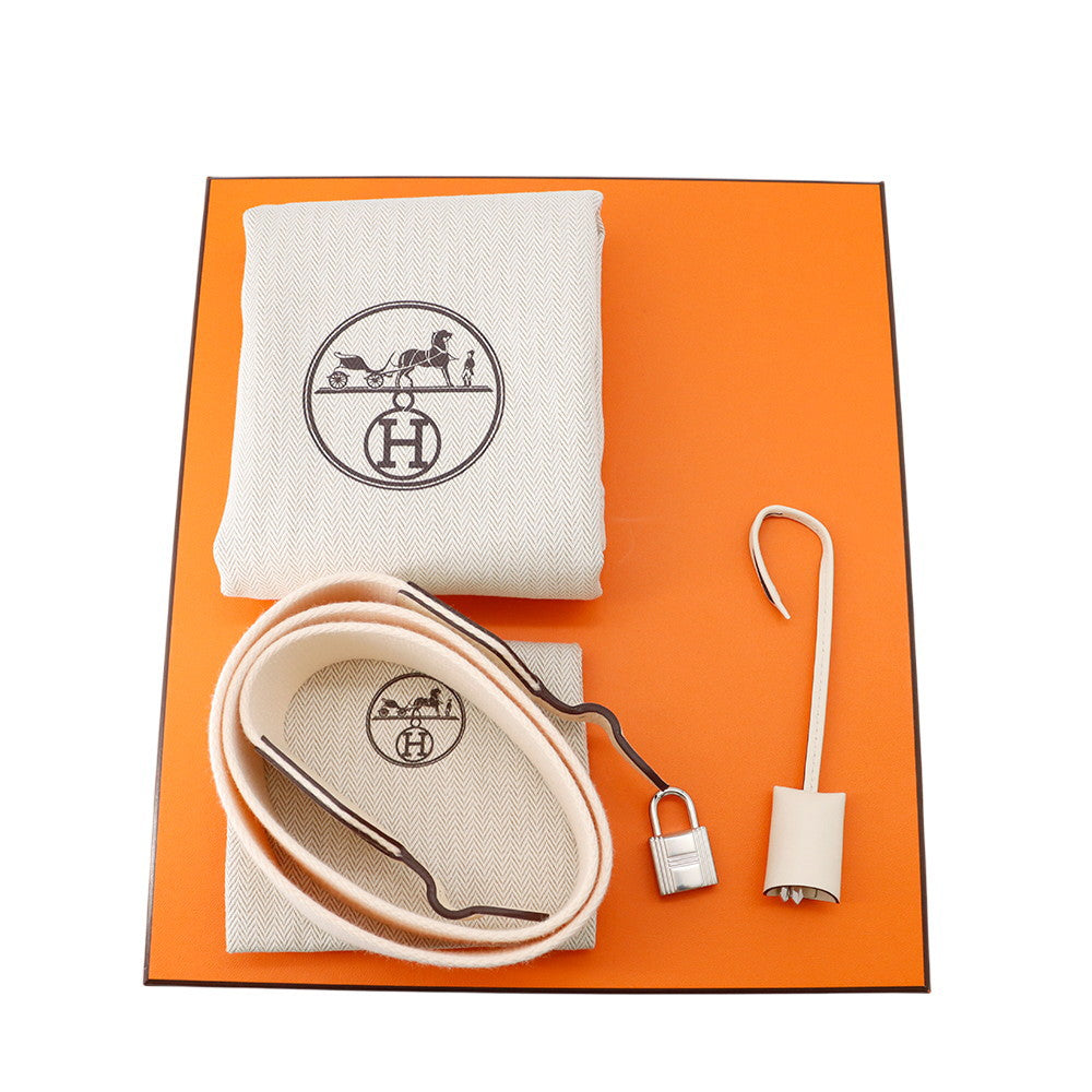 HERMES Victoria3 Fool Toe Marine/Ecru/Black/Framboise Toile Cadrille Swift Leather Size Mini