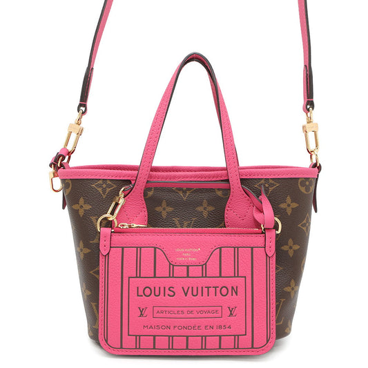 LOUIS VUITTON Neverfull Inside Out Rose Buffalo Pondichery Leather/BrownM12106 Monogram Size BB