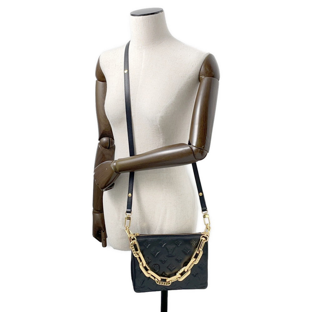 LOUIS VUITTON Coussin NoirM57790 Monogram Lamb Leather Size PM