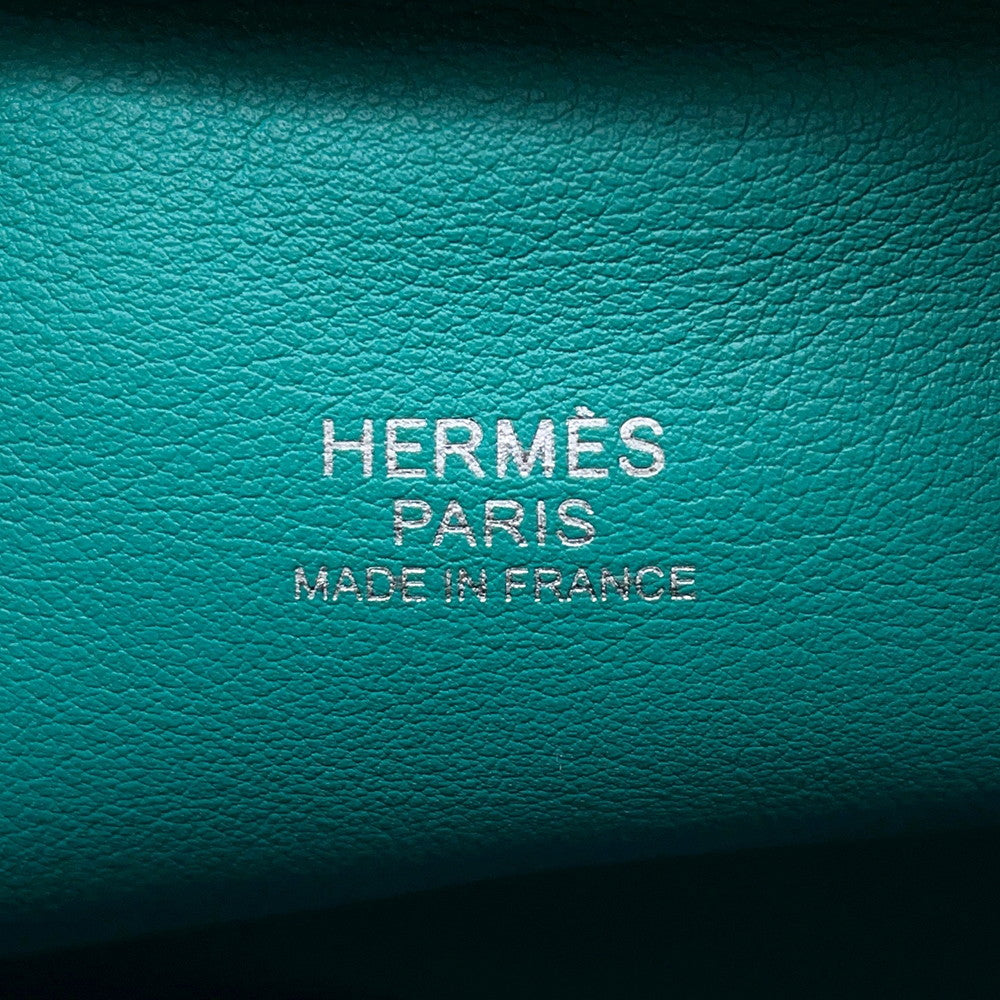 HERMES Plume Blue Paon Swift Leather Size Mini