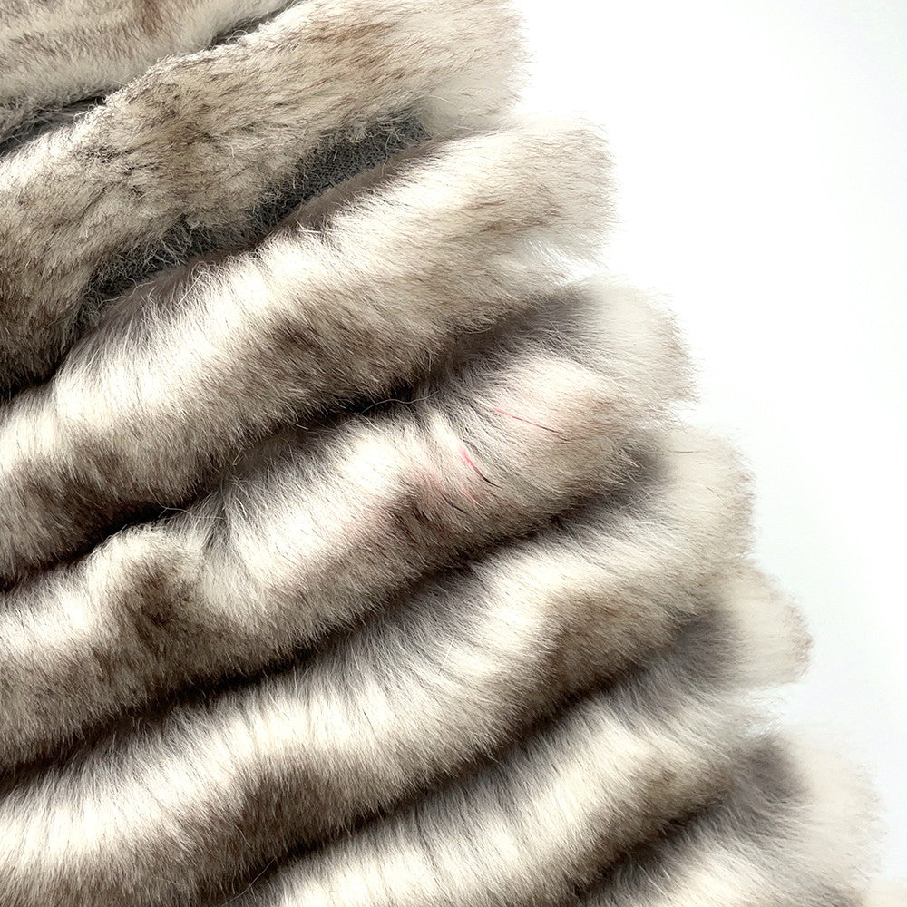 CHANEL CC Logo Orirag Scarf Brown/White Orirug 100%