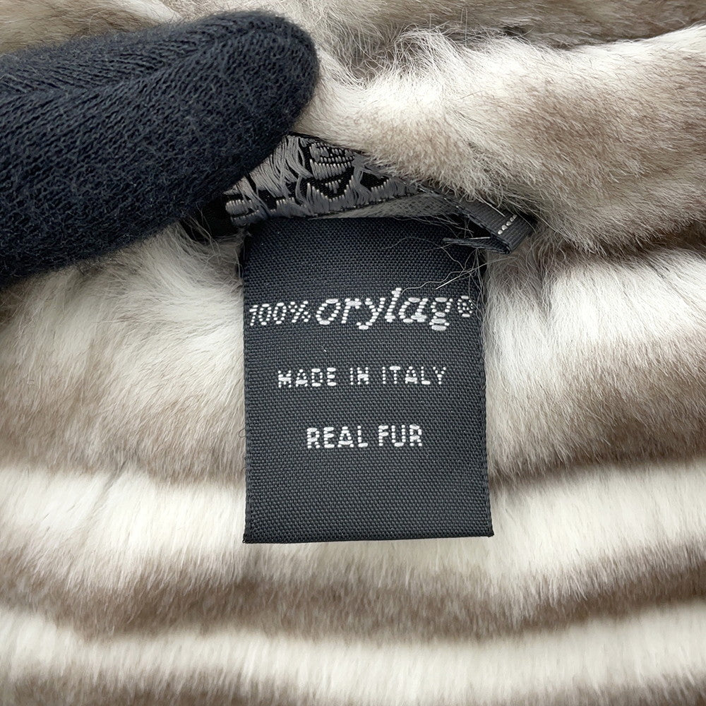 CHANEL CC Logo Orirag Scarf Brown/White Orirug 100%