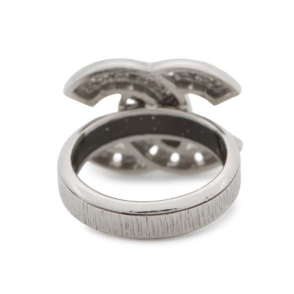 CHANEL CC Logo Ring Size Approximately13 Metal strass
