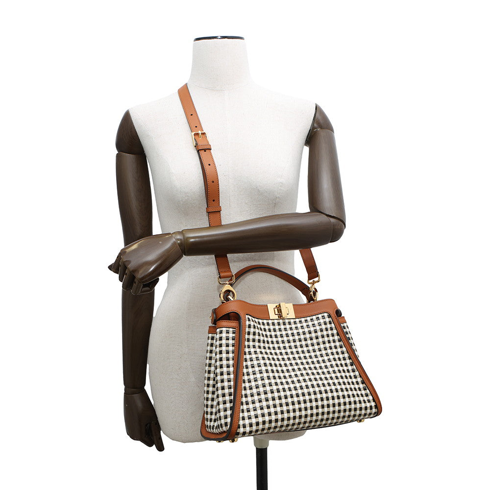 FENDI Peekaboo Essentials Brown/Multicolor8BN302 Leather
