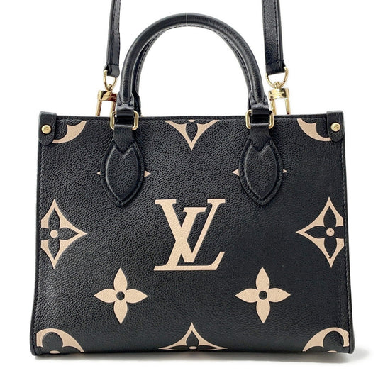 LOUIS VUITTON Onthego Noir/BeigeM45659 Bicolor Monogram Empreinte Leather Size PM