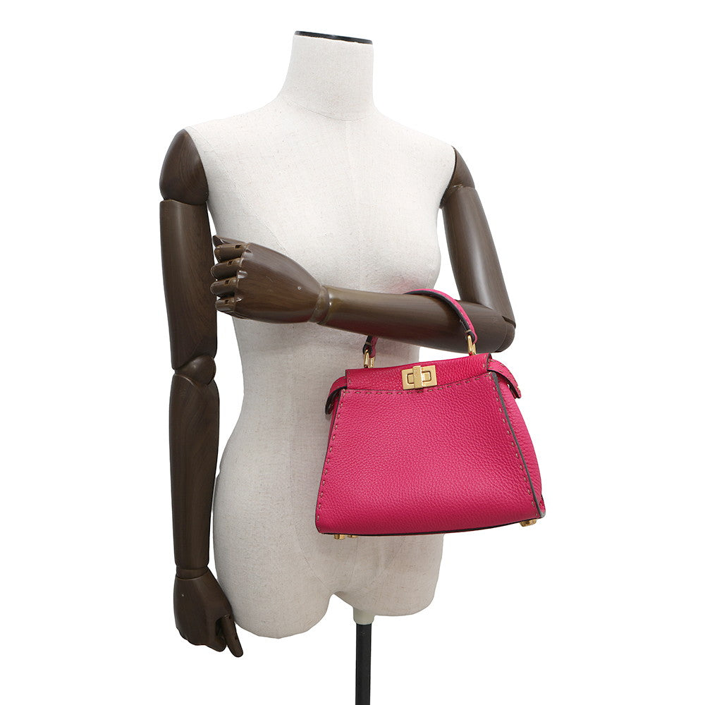 FENDI Selleria Peekaboo 2wayBag Pink8BN244 Leather Size Mini