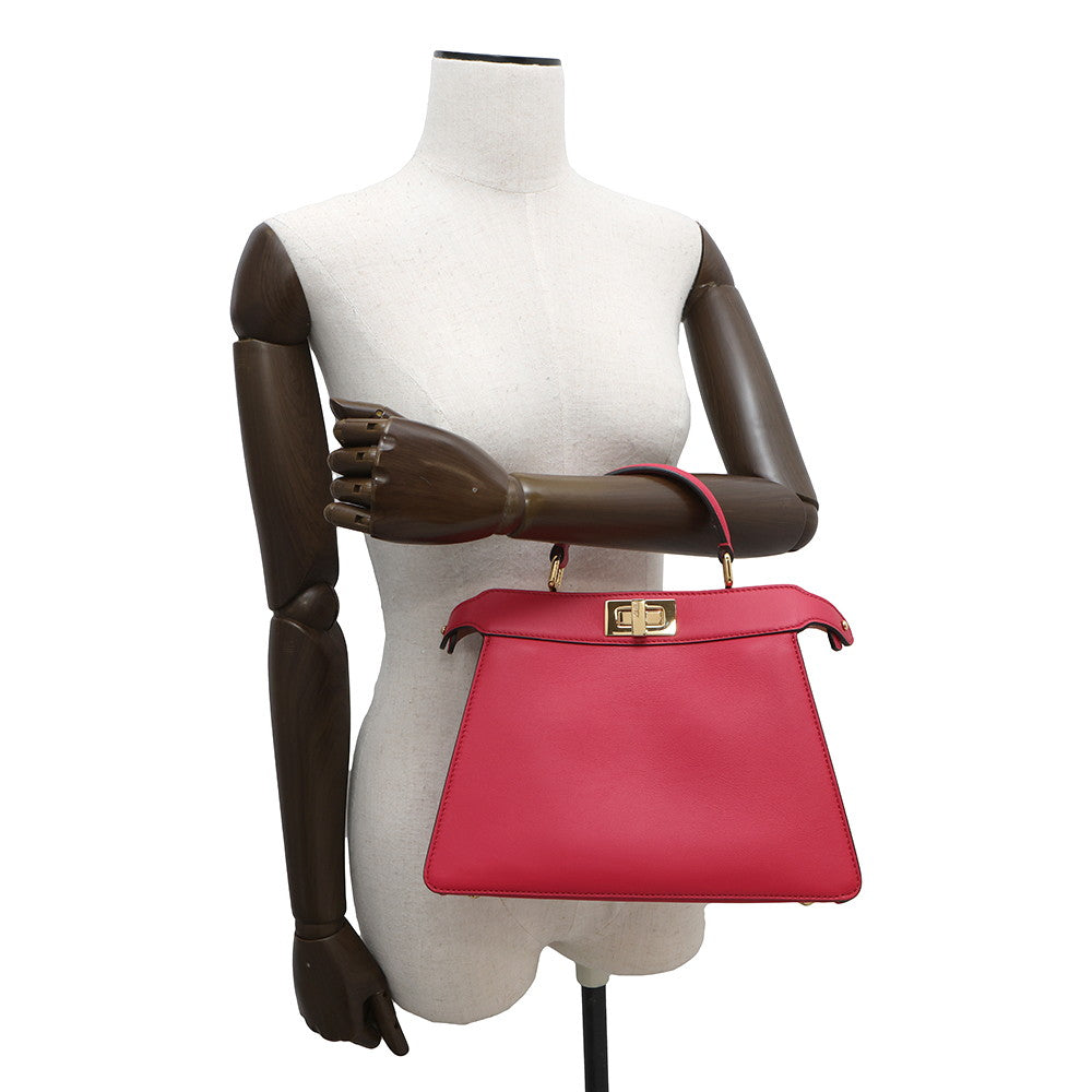FENDI Peekaboo I see you Pink8BN327 Leather Size Small