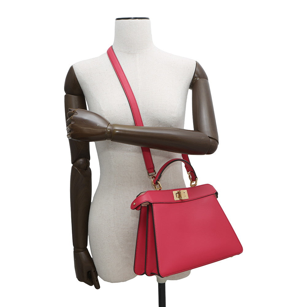 FENDI Peekaboo I see you Pink8BN327 Leather Size Small