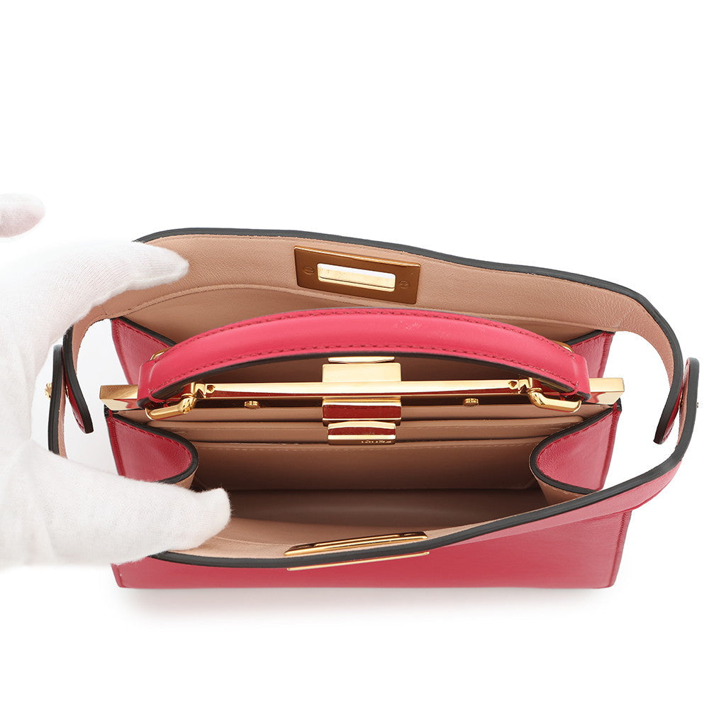 FENDI Peekaboo I see you Pink8BN327 Leather Size Small