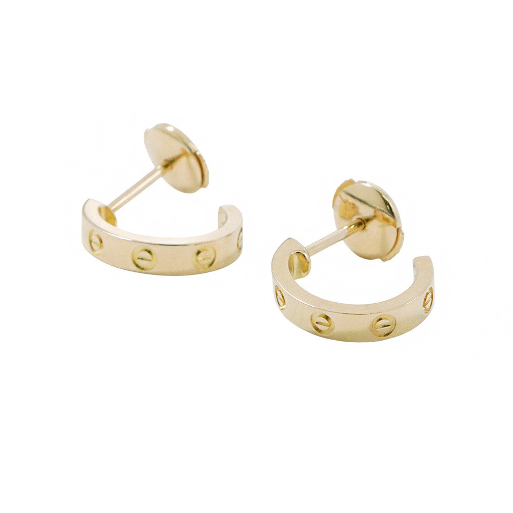 CARTIER Love Hoop Earrings Size SmallB8028800 18K Yellow Gold