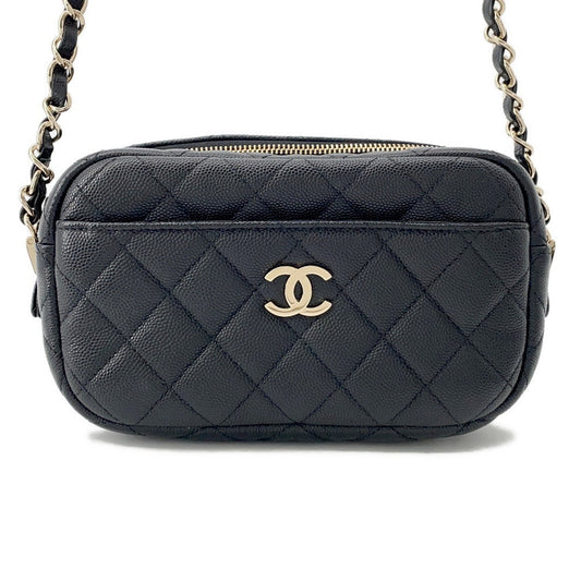 CHANEL Matelasse Camera Case ChainBag BlackA91796 Caviar Leather