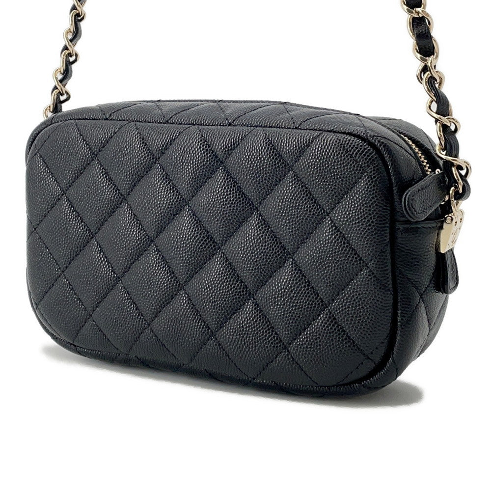 CHANEL Matelasse Camera Case ChainBag BlackA91796 Caviar Leather