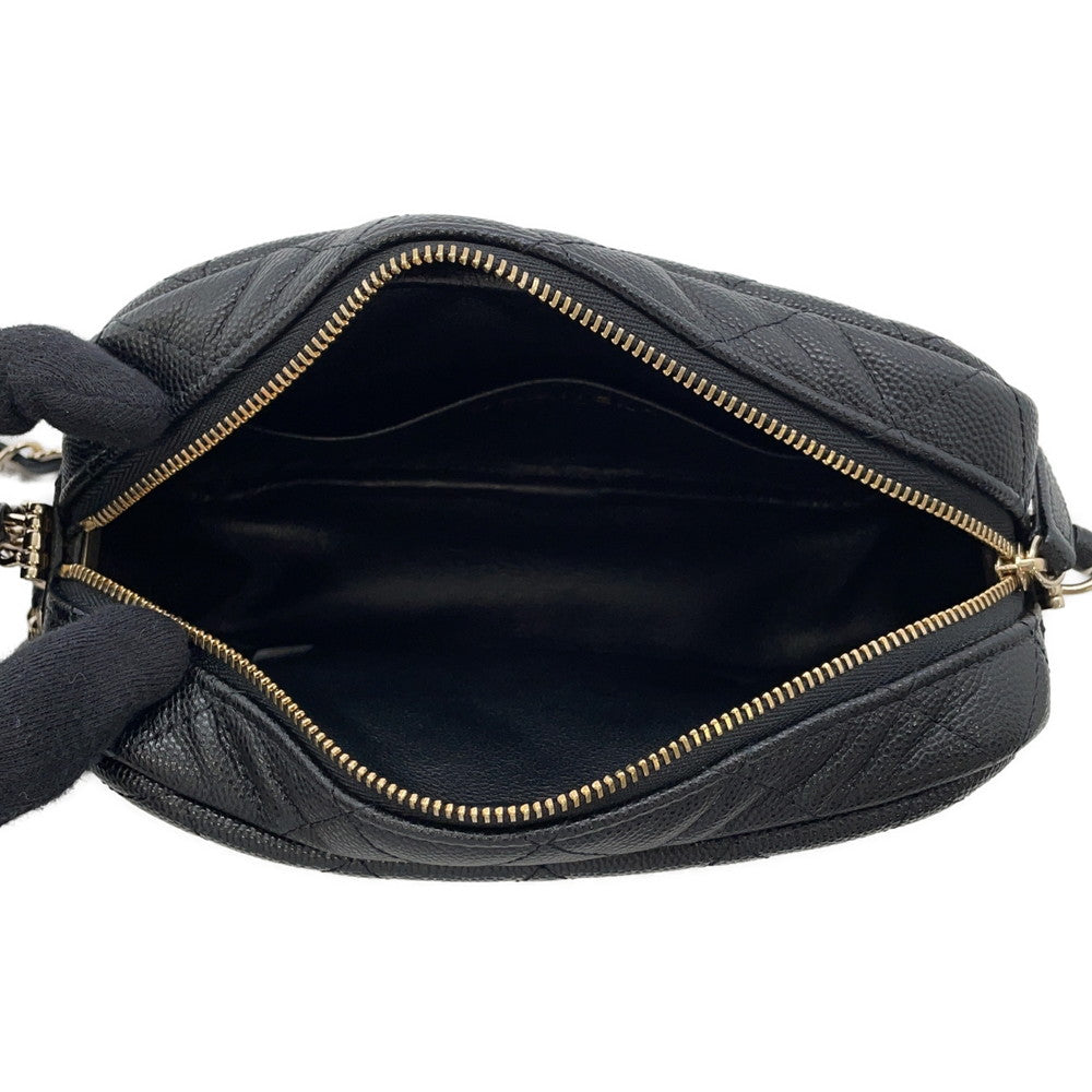 CHANEL Matelasse Camera Case ChainBag BlackA91796 Caviar Leather