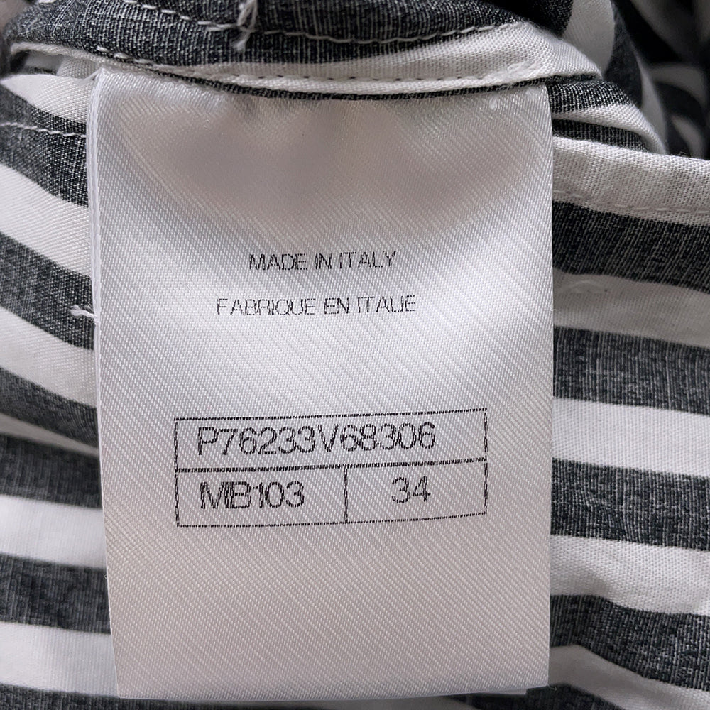 CHANEL Coco Beach Striped Pants Size 34 Black/WhiteP76233 Cotton 97% Polyurethane 3%