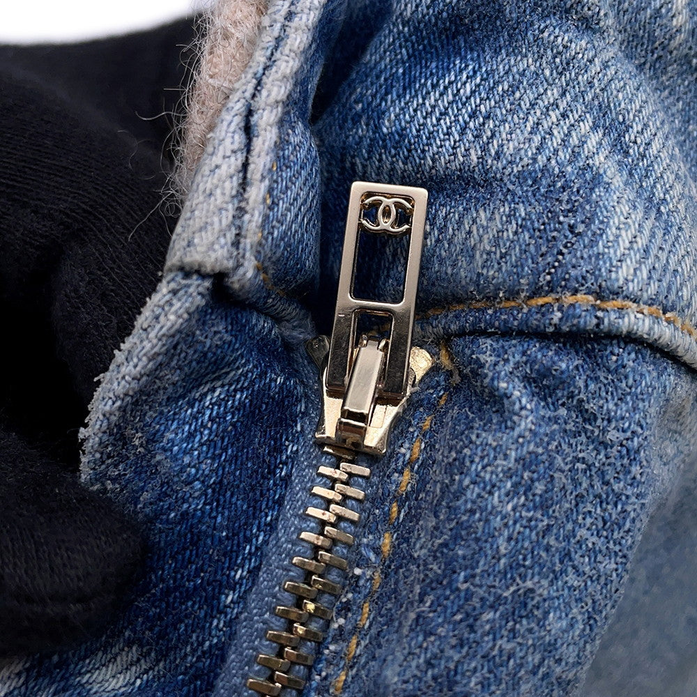 CHANEL Water Repellent Coated Denim Size 36 Light BlueP78309 V70488 Cotton 100%