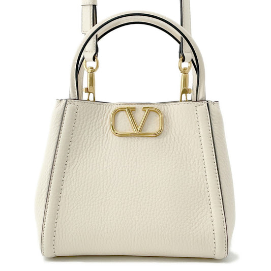 Valentino Garavani All Time 2WAY Handbag Ivory5W2B0Q26IMZ Grained Calf Leather Size Small