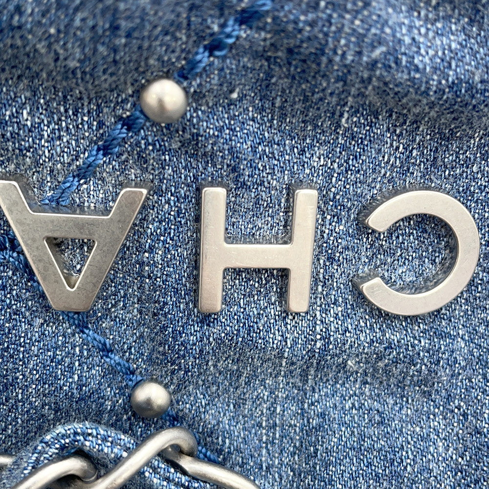 CHANEL CHANEL 22 Matelasse ChainShoulder Bag BlueAS3260 Denim Size Small