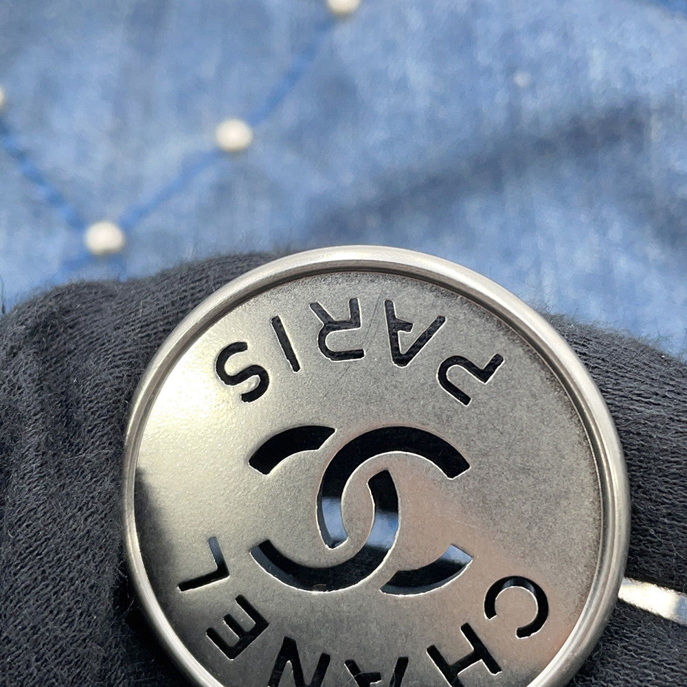 CHANEL CHANEL 22 Matelasse ChainShoulder Bag BlueAS3260 Denim Size Small