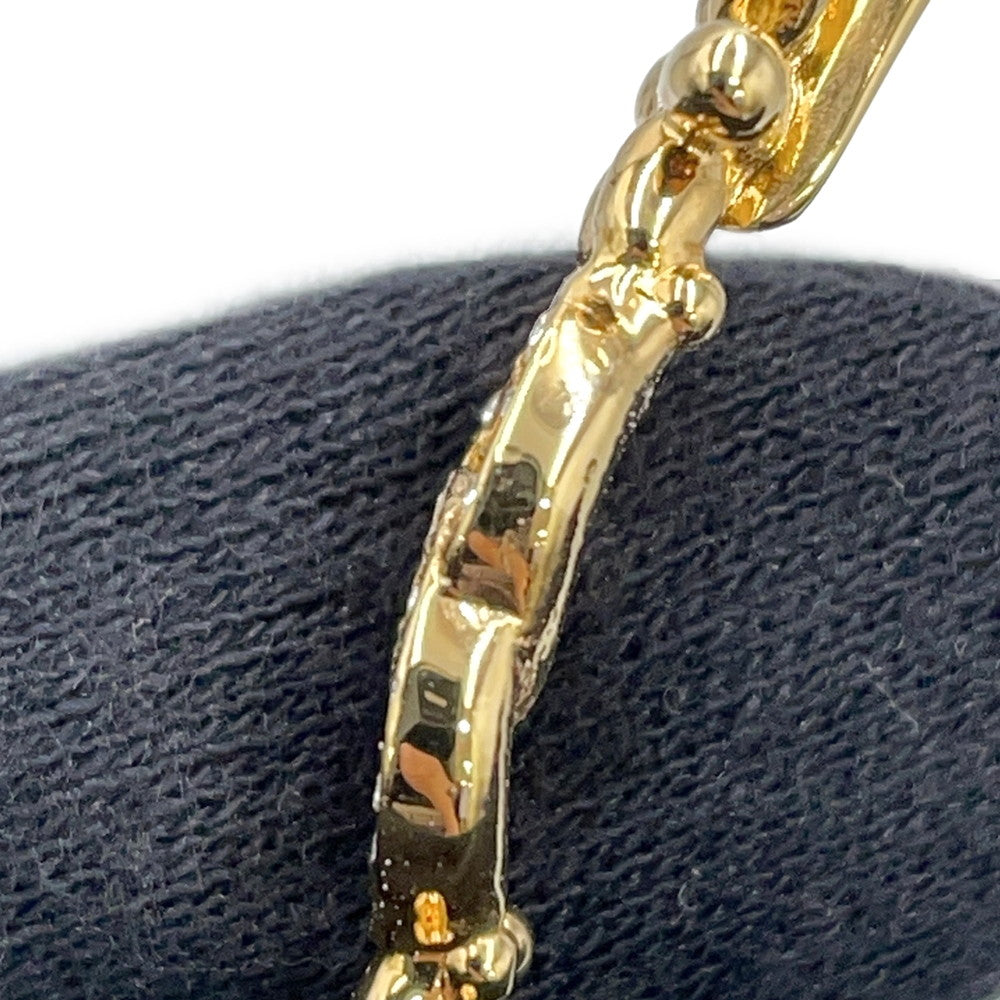 CHANEL CC Logo Flower Motif Necklace ChokerABB327 Rhinestone Metal Lambskin