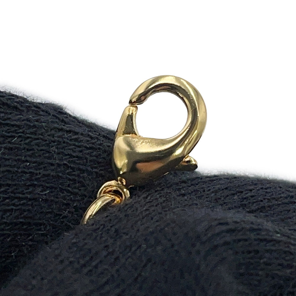 CHANEL CC Logo Flower Motif Necklace ChokerABB327 Rhinestone Metal Lambskin