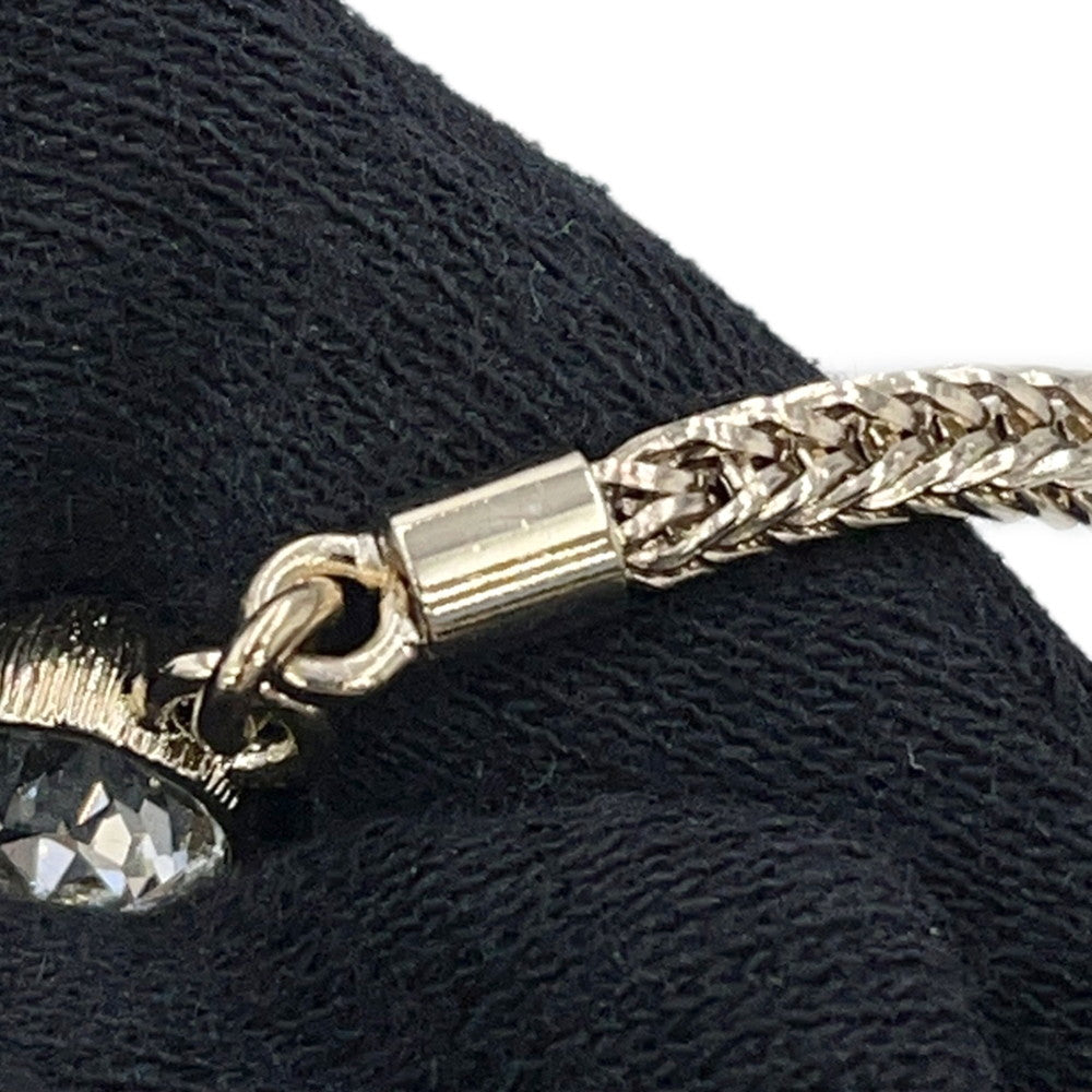 CHANEL CC Logo Necklace ChokerABE544 Rhinestone Gold Plated