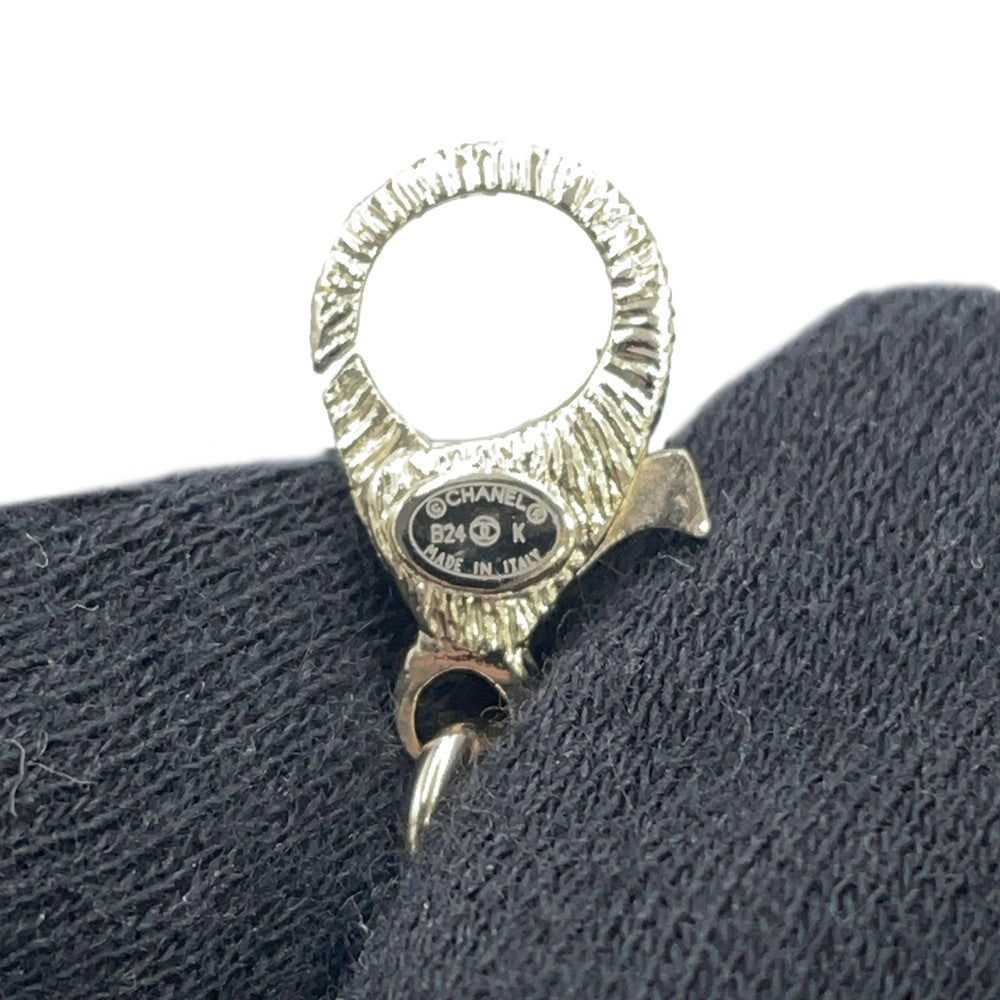 CHANEL CC Logo Necklace ChokerABE544 Rhinestone Gold Plated