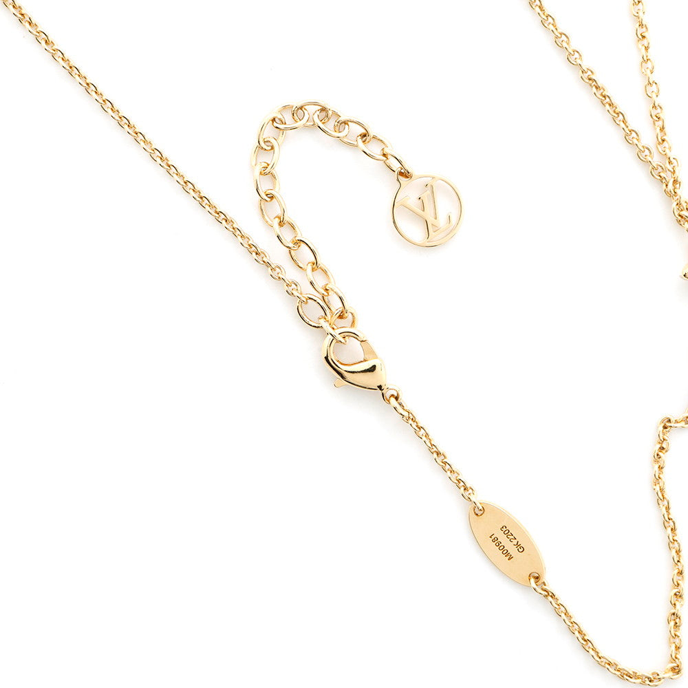 LOUIS VUITTON LV Flora Gram Necklace GoldM00981 Gold Plated Resin