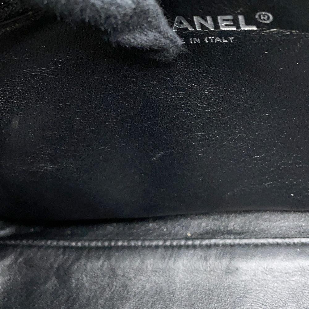 CHANEL Matelasse Handbag Black Caviar Leather Size 25