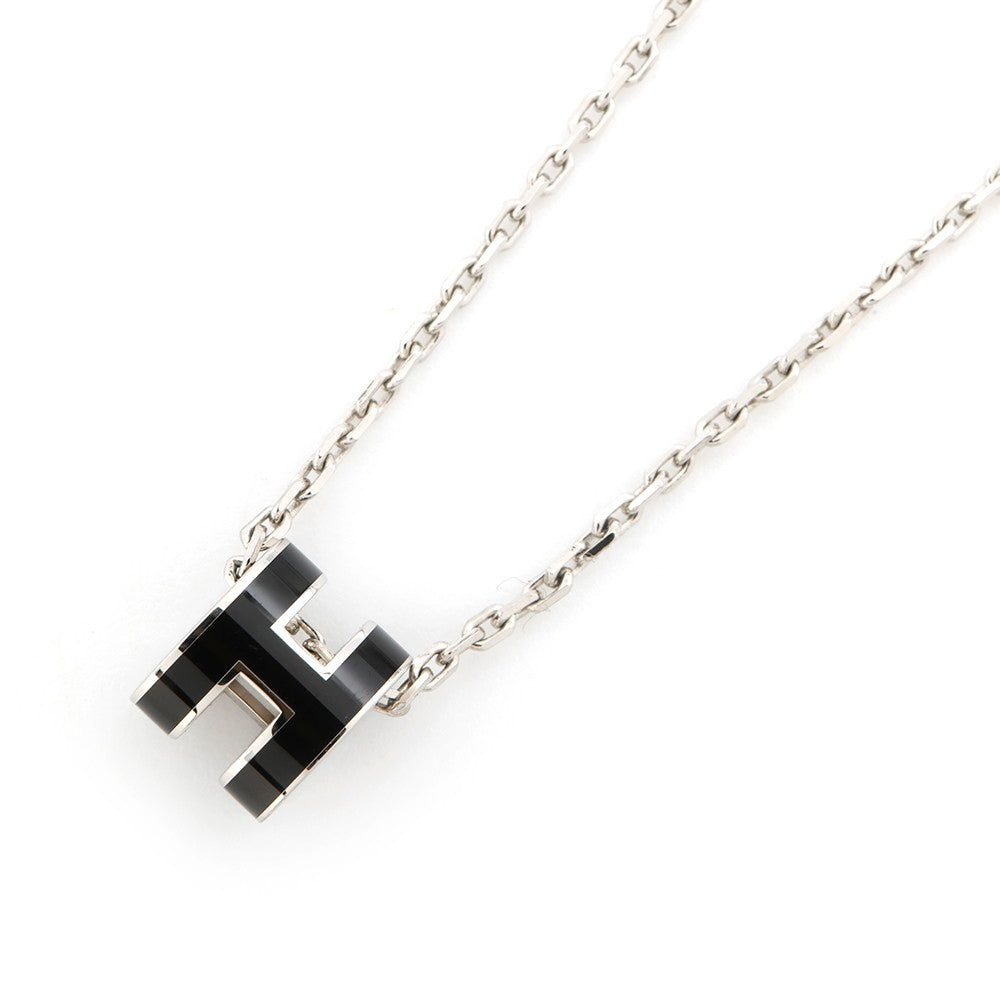 HERMES Pop Ash Necklace Size Mini Black Metal Lacquer
