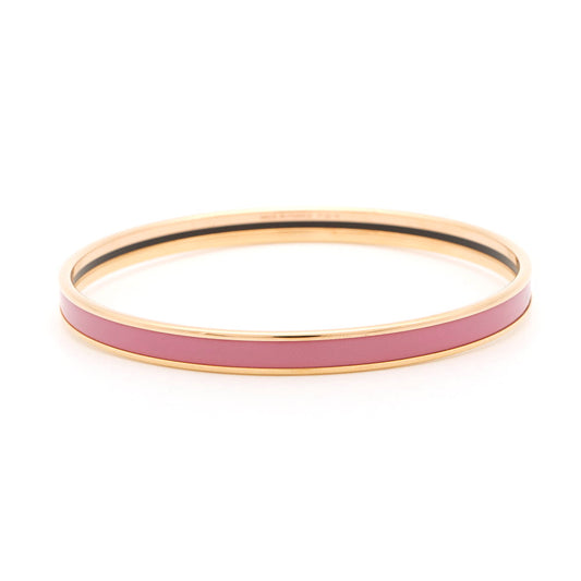 HERMES Uni Bangle Rose Potato Metal Enamel