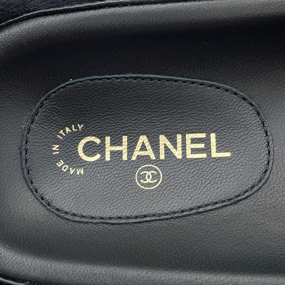 CHANEL CHANEL logo sandals Black/MulticolorG38933 Leather Size 37C