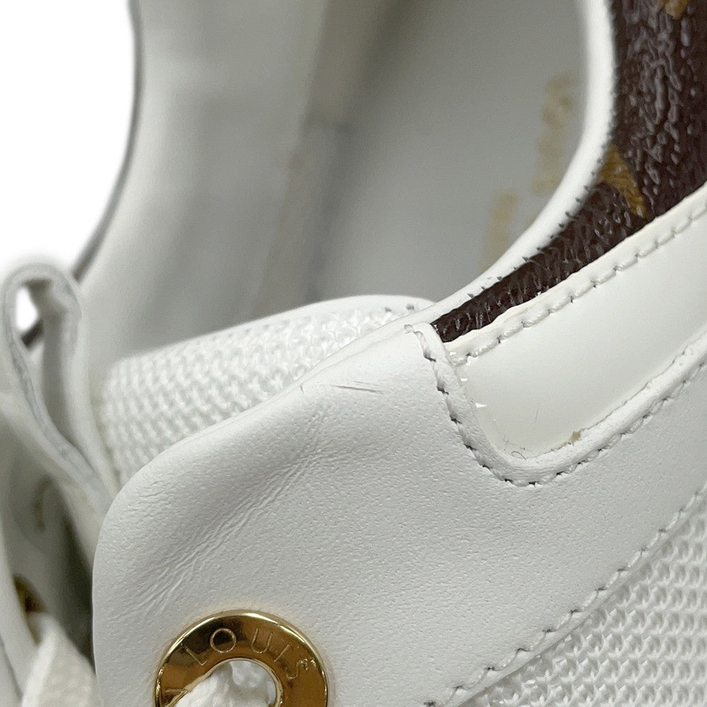 LOUIS VUITTON Run Away・Sneakers White1A4XNO Calf Leather Monogram Size 39 1/2