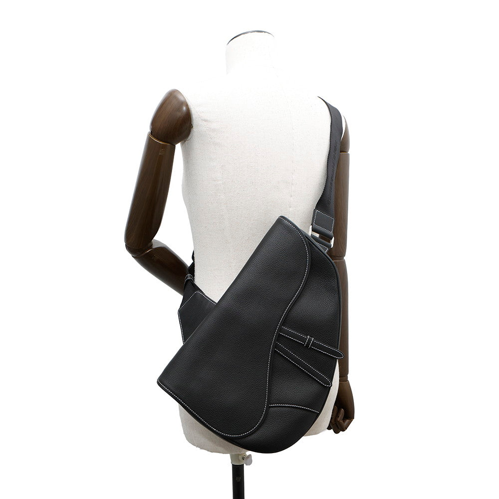 Dior Maxi Saddlebag Black1ADPO211YKK Calf Leather