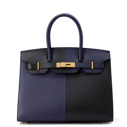 HERMES Birkin Sellier Casaque Black/Blue Indigo/Blue Frida Epsom Size 30