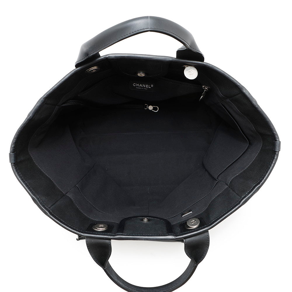 CHANEL Deauville 2WAY ChainTote Bag Black/WhiteA66941 Canvas Leather Size MM