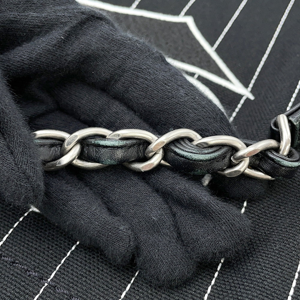 CHANEL Deauville 2WAY ChainTote Bag Black/WhiteA66941 Canvas Leather Size MM