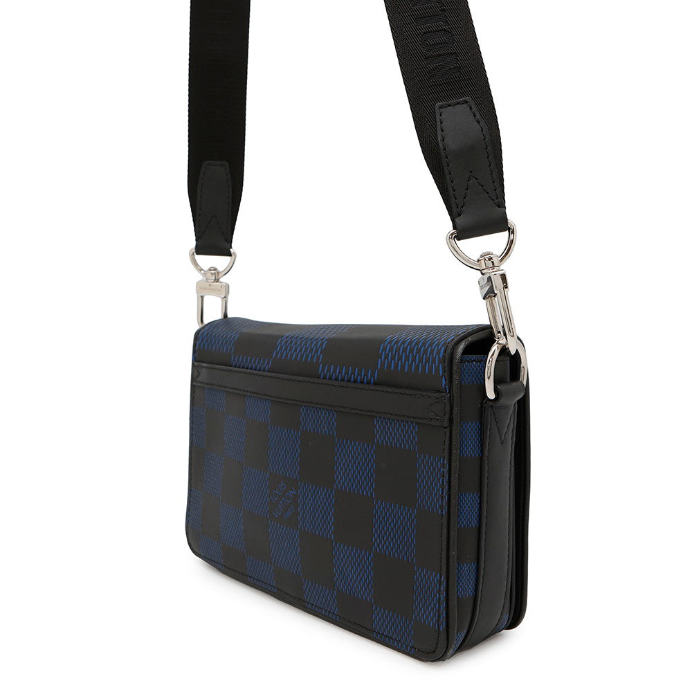 LOUIS VUITTON Studio messenger Noir/BlueN50037 Damier Infini Leather3D