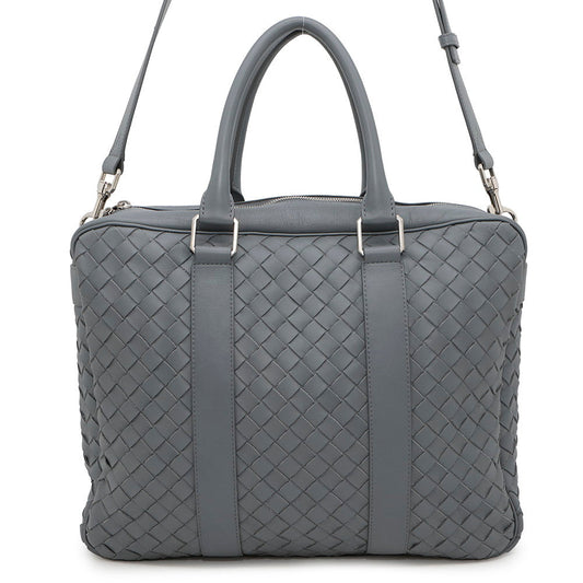 Bottega Veneta INTRECCIATO 2WAY Business Bag Gray Leather