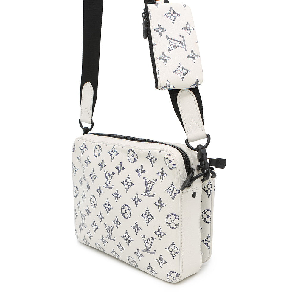 LOUIS VUITTON Trio Messenger WhiteM24754 Monogram Shadow
