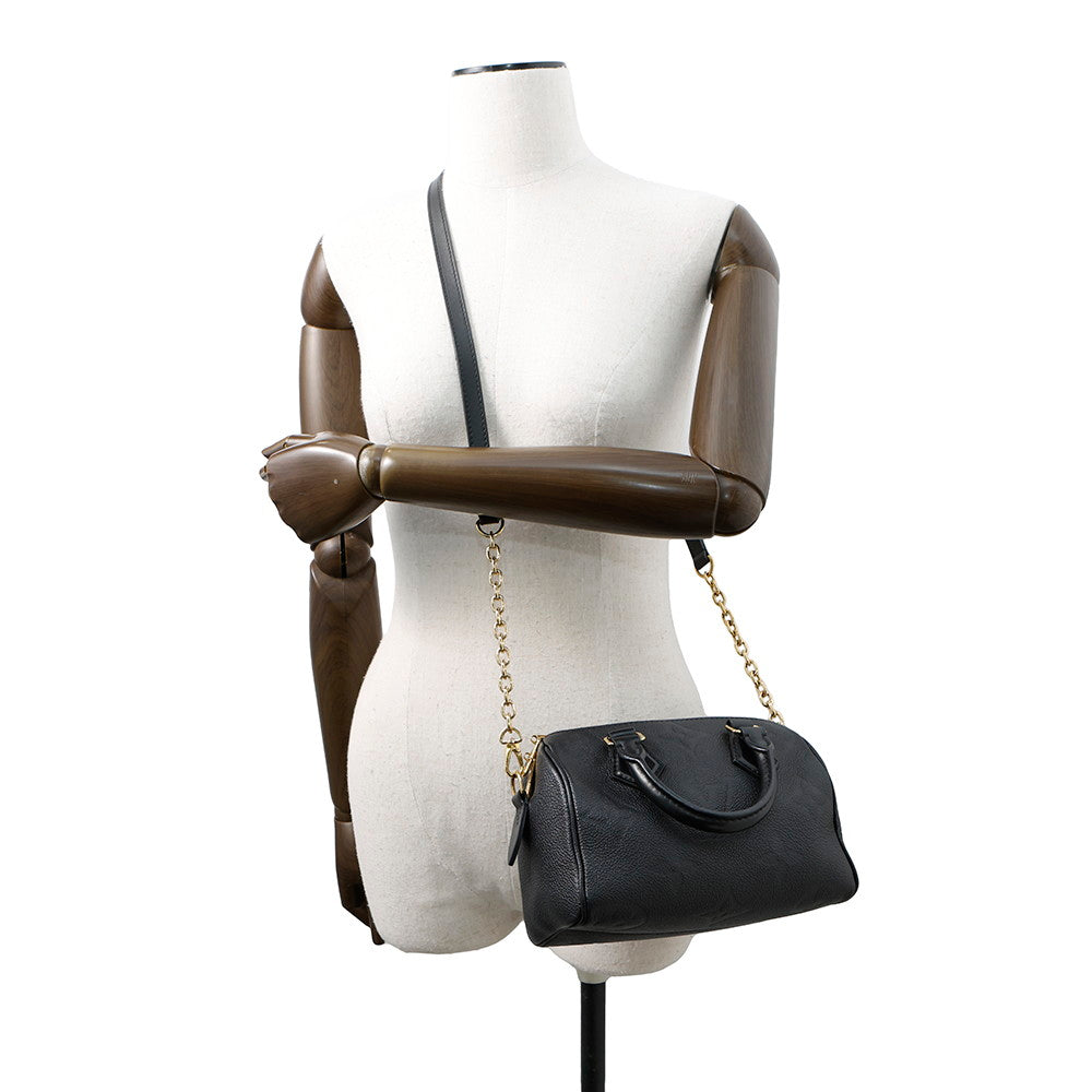 LOUIS VUITTON Speedy Bandouliere NoirM58953 Monogram Empreinte Leather Monogram Giant Size 20