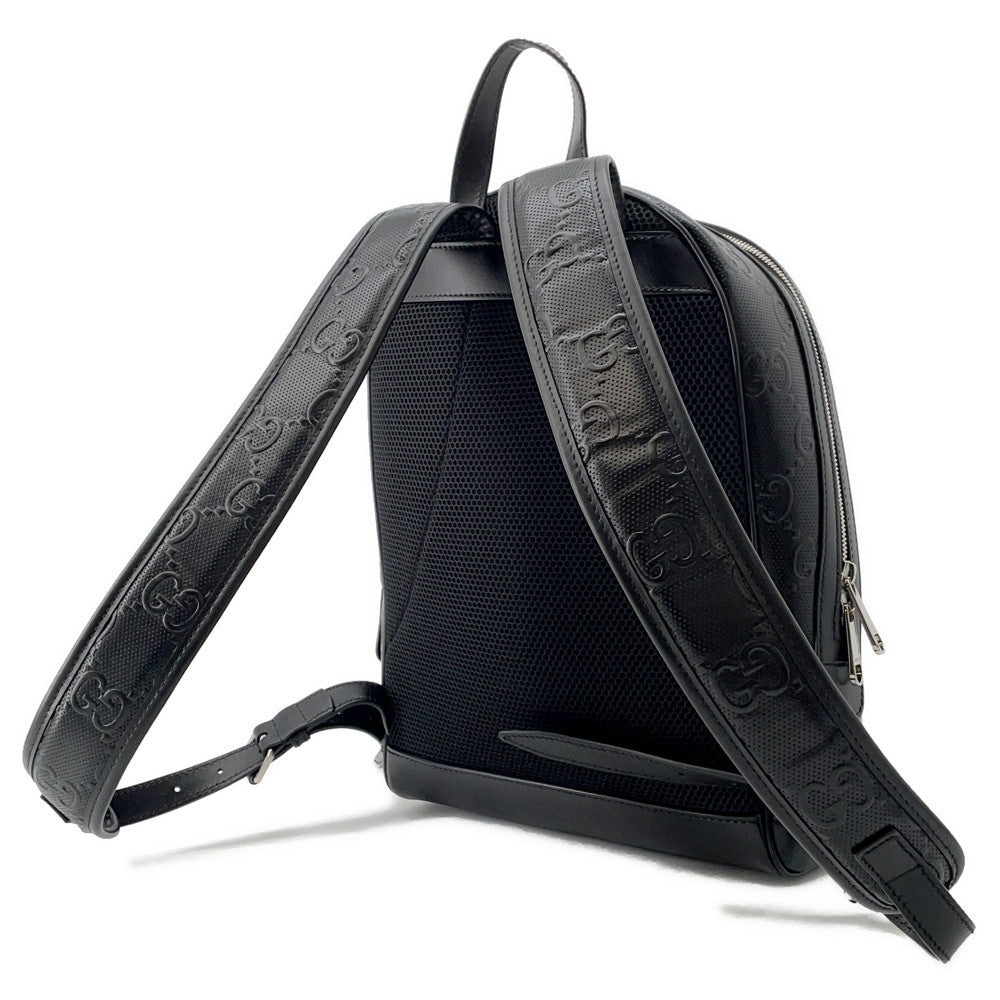 GUCCI GG Embossed Backpack Black658579 Leather