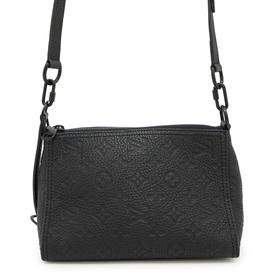 LOUIS VUITTON Triangle Messenger Bag NoirM55878 Monogram・Taurillon